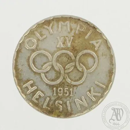 Hopearaha Helsingin Olympialaiset, 1951, 500mk, 500, paino 11,9g 