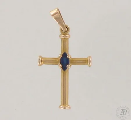 Ristiriipus safiirilla, korkeus 26mm, 585br, paino 0,9g