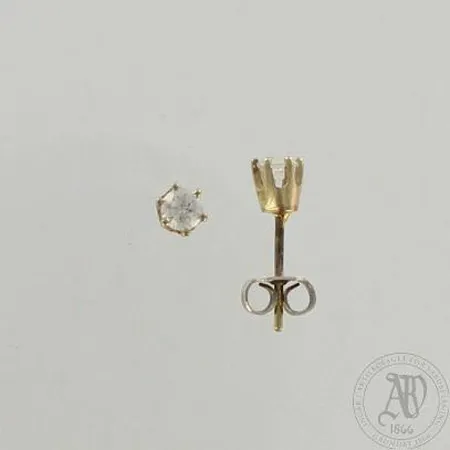 Kivikorvakorut, Ø 4,5mm, 585br, toinen lukko hopeaa, paino 1,0g