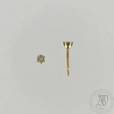 Timanttikorvanapit 2xn.0.01ct, taustat puuttuvat, Ø 3,5mm, 585, paino 0,4g 