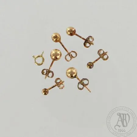 Kolme paria korvaneppeja ja jousirengaslukko, Ø 3-5mm, 585, paino 1,4g