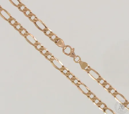 Figaro-kaulaketju, ontto, pieniä käytön jälkiä, pituus 50,5cm, leveys 5mm, 585, paino 7,7g