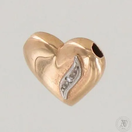 Timanttiriipus 1xn.0.01ct, korkeus 14mm, 585 kelta- ja valkokulta, paino 1,5g