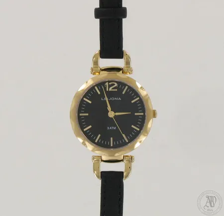 Teräsrannekello Leijona 3ATM, 5120-2441, quartz, nahkaranneke, taulun Ø 30mm 