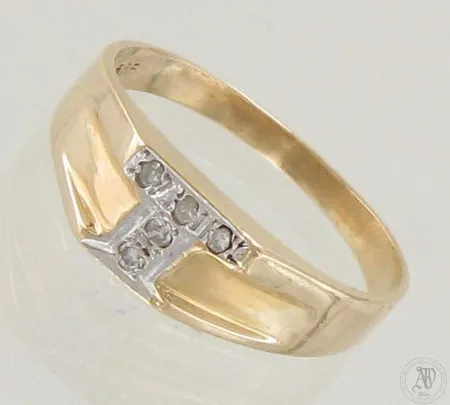Timanttisormus 5xn.0.01ct, koko 16, 585, paino 1,8g