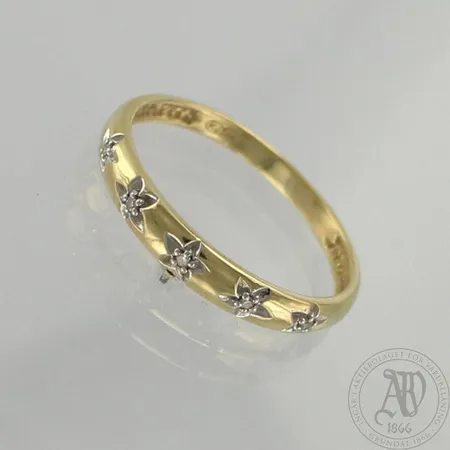 Timanttisormus 5xn.0.005ct, koko 18, 585, paino 1,6g