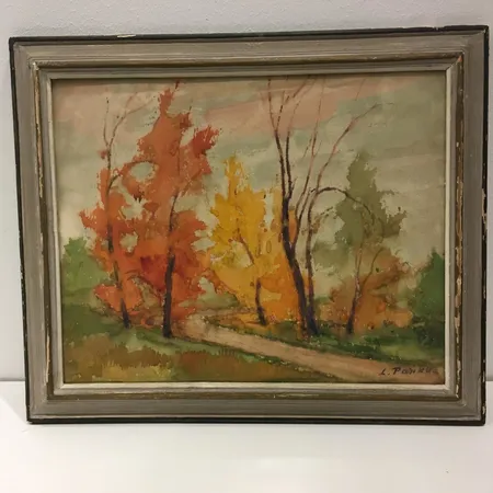Vesivärimaalaus, signeeraus L. Parikka, koko 31x40cm, kehykset kuluneet.  Lähetetään postipakettina.