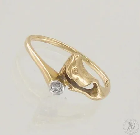 Timanttisormus 1xn.0.02ct Lapponia, koko 17½, 750 kelta- ja valkokulta, paino 2,6g