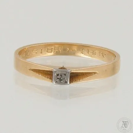 Timanttisormus 1xn.0.005ct, kaiverrettu, koko 17, 750, paino 2,1g