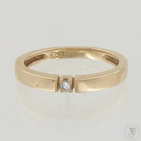 Timanttisormus 1xn.0.02ct, koko 15½, 585, paino 2,1g