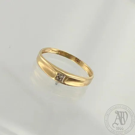 Timanttisormus 1xn.0.005ct, koko 14¼, 585, paino 0,8g 