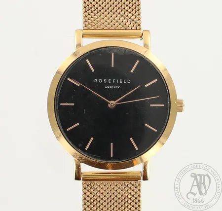 Teräsrannekello Rosefield Mercer Black-Rosegold, Mallinumero: MBR-M45,  quartz, taulun Ø 38mm