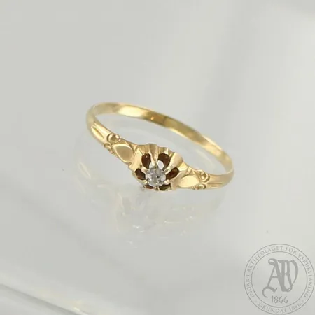 Timanttisormus 1xn.0.05ct vanhahiontainen, koko 17¼, 585, paino 1,2g 