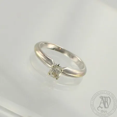 Timanttisormus 1xn.0.23ct, koko 14¾, 750 valkokulta, paino 2,4g 