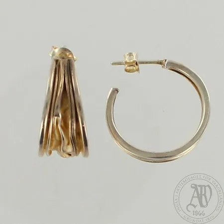 Korvarenkaat, Ø 21mm, osittain kullattua 925 hopeaa, paino 6,4g