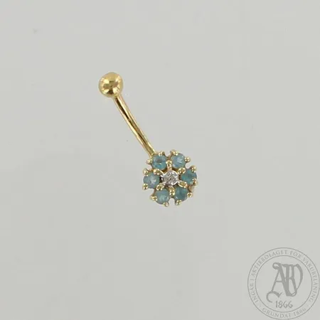 Napakoru timantilla 1xn.0.01ct, tappi 10x1,4mm, 585br, paino 1,3g