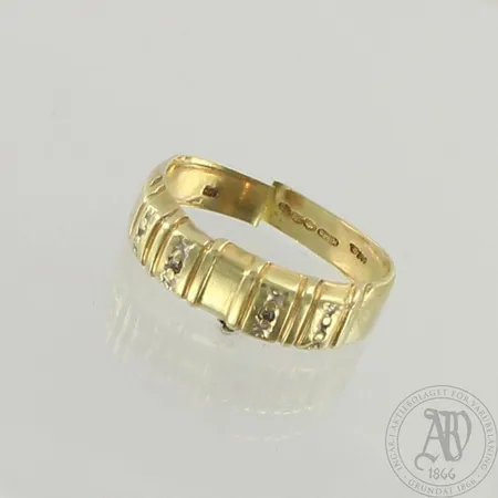 Viallinen timanttisormus 2x.0.005ct, 585, paino 1,9g 