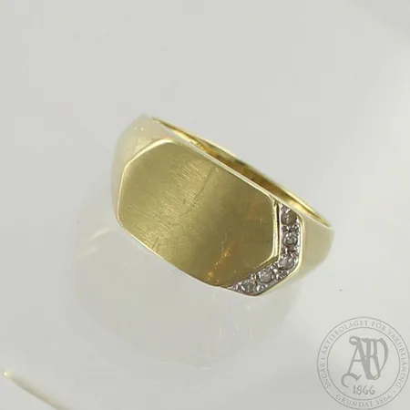 Timanttikantasormus 5xn.0.01ct,  koko 17¾, 585, paino 4,6g 