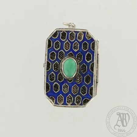 Kiviriipus emalilla, korkeus 30mm, 925br, paino  8,3g 