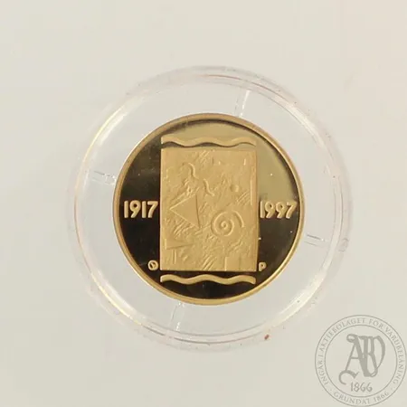 Kultaraha, 1997 Itsenäinen Suomi 80v, nimellisarvo 1000mk, 900, 8,6g