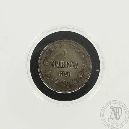 Hopearaha, Suomi 1890, nimellisarvo 1 markka, 868, paino 5,1g