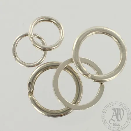 Viisi avainrengasta, Ø 19-30mm, 925, paino 29,7g