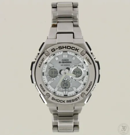 Teräsrannekello Casio G-Shock WR 20BAR, 5445 GST-S110D, rannekkeen pituus 210mm