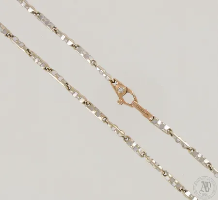 Kaulaketju timanttilukolla 1xn.0.02ct, Chimento, Italia, pituus 48cm, 750 kelta- ja valkokulta, paino 11,5g