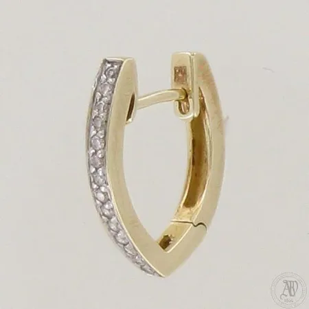 Timanttikorvakoru 14xn.0.005ct, korkeus 17mm, 585, paino 1,6g