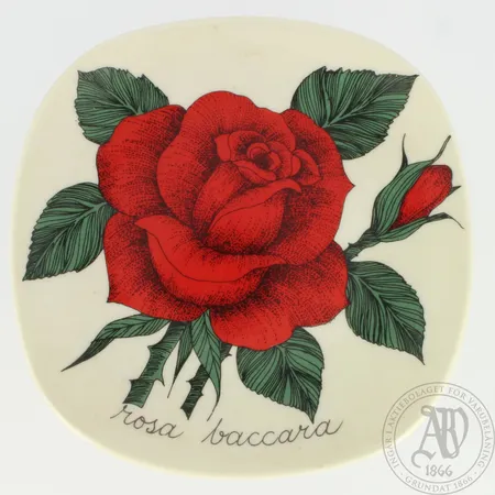 Seinälautanen Arabia, Esteri Tomula, Rosa Baccara, Ø 12cm.  Lähetetään postipakettina.