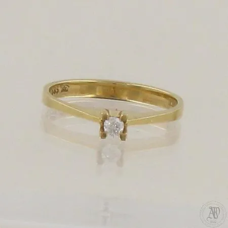 Timanttisormus 1xn.0.06ct, koko 16, 585, paino 1,8g