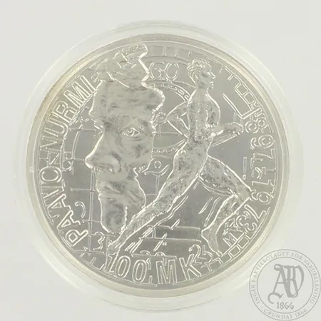 Juhlaraha, Paavo Nurmi, 1997, nimellisarvo 100 markkaa, 925br, paino 25,5g 