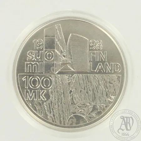 Juhlaraha, 100 Markkaa, 1998, Alvar Aalto, 925br, paino 26,0g