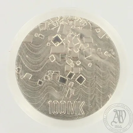 Juhlaraha, 100 Markkaa 1917-1992, Itsenäinen Suomi 75 vuotta, 925br, paino 27,4g 