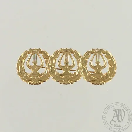 Ylioppilaslyyra, Ø 16mm, leveys 44mm, 585, paino 1,1g 