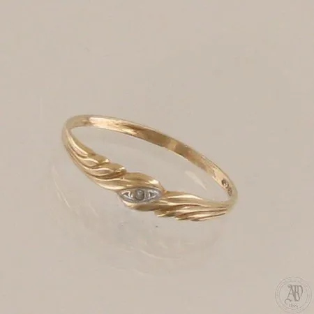 Timanttisormus 1xn.0.005ct, koko 16¼, 585, paino 0,6g