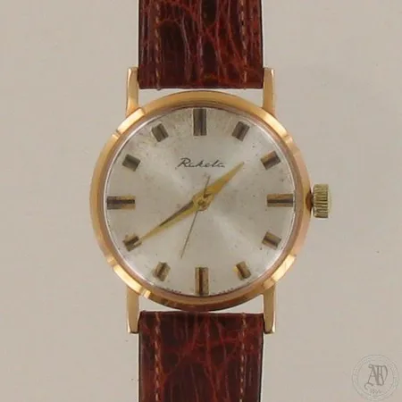 Kultarannekello Raketa, 192191, mekaaninen, taulun Ø 33mm, nahkaranneke, 583br, paino 27,0g 