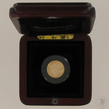Kultaraha Kultamarkka 2001 Suomi, numero 27164, todistus, puulaatikko, 750, paino 8,6g