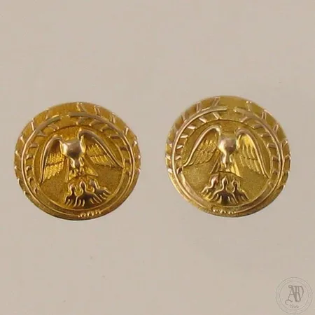 Kaksi rintamerkkiä, Ø 19mm, 585, paino 6,4g 