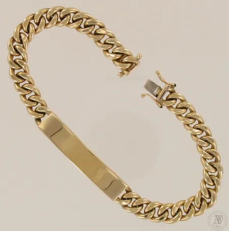 Panssariranneketju laatalla, ontto, pituus 230mm, leveys 8,5mm, 585, paino 21,9g
