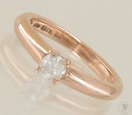 Timanttisormus 1xn.0.35ct, koko 17½, 585, paino 4,5g