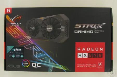 Näytönohjain Asus ROG-STRIX-RX570-04G-Gaming Radeon. Tehdashuollettu. Takuu voimassa. 