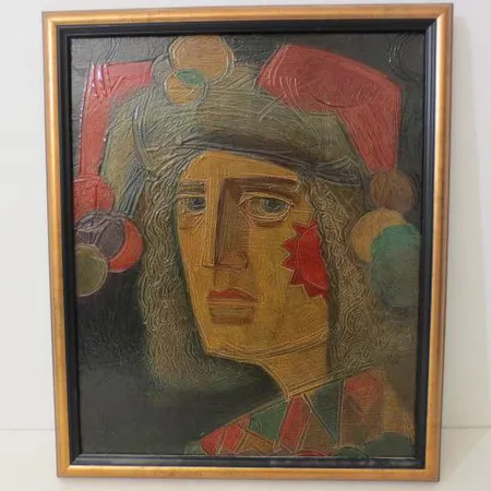 Akryylimaalaus, mitat 45X38cm, signeeraus Mikhail Siimes Harlekiini 2007.  Ota yhteys panttilainaamoon kuljetusmaksusta sopimiseksi.