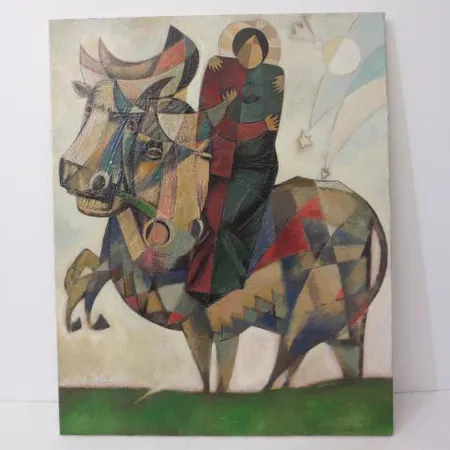 Akryylimaalaus, mitat 75X60cm, signeeraus Mikhail Siimes. Ota yhteys panttilainaamoon kuljetusmaksusta sopimiseksi.