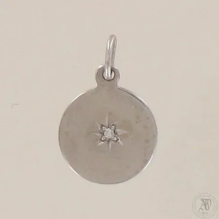 Timanttiriipus 1xn.0.005ct, korkeus 15 mm, 585 valkokulta, paino 0,6g