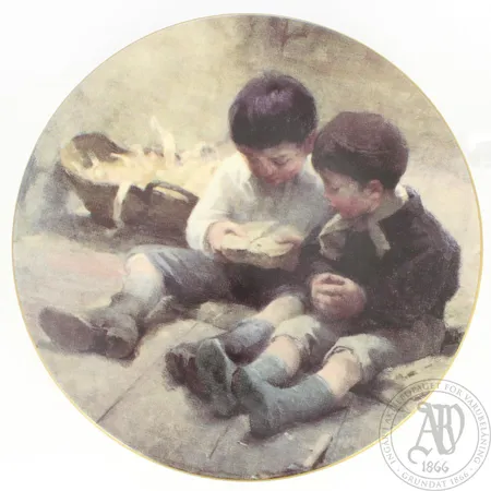 Seinälautanen, Arabia, Helene Schjerfbeck, Ø 230mm, Leikkivät lapset. Lähetetään postipakettina.  