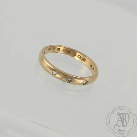 Timanttisormus 3xn.0.02ct, kaiverrettu, koko 18, 585, paino 2,7g