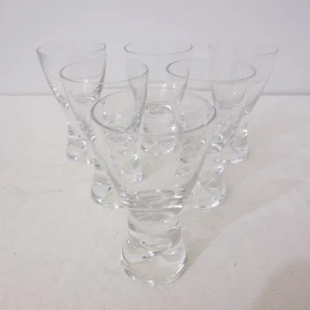 Kuusi snapsilasia Tapio, halkaisia 45mm , korkeus 80mm, design Tapio Wirkkala