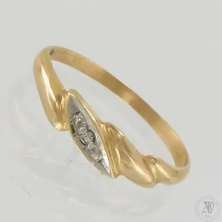 Timanttisormus 1xn.0.005ct, koko 14¾, 585, paino 0,9g 
