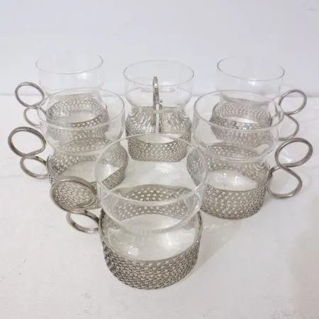 Kuusi glögilasia Iittala Tsaikka, korkeus 82mm